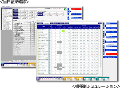 当日結果確認・機種別シミュレーション